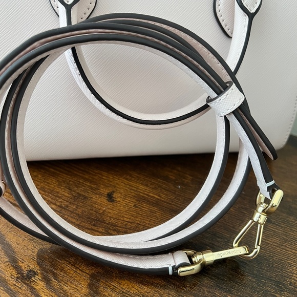 SET🩷 Kate Spade Madison Duffle Crossbody Bag & Wallet Heart Studs Powdered Sugar - Picture 13 of 16